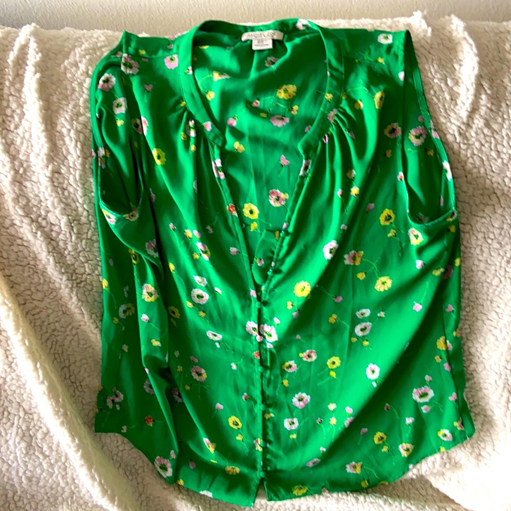 Sleeveless floral blouse